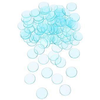 100 marcadores de bingo translúcidos, suprimentos para bingo, fichas de contagem de bingo de plástico, fichas de contagem para jogo de bingo, azuis.