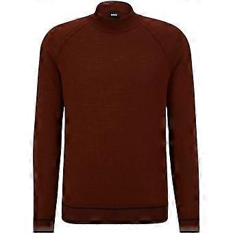 Boss Mens Mock Neck Regular Raglan Sweater Top