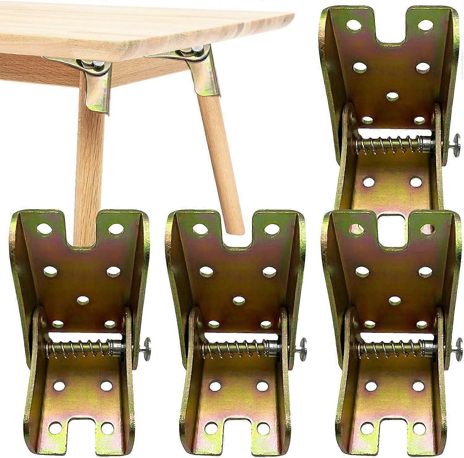 4pcs 90 Degree Self Locking Folding Hinge, Steel Folding Table Leg Bracket, Support Bracket