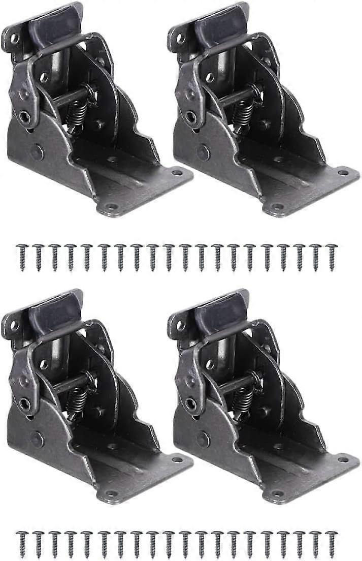 Shelving Brackets 4PCS 90 Degree self Locking Hinges for Table Legs self Locking Folding Hinge 90 Degree self Locking Hinge Bracket Self Locking Hinge