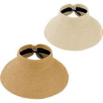 Straw Hats for Women UPF 50+ Visors Foldable Wide Brim Sun Hat Women Summer Beach Hat