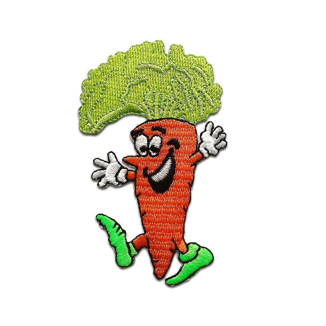 Patch / iron-on patch - carrot vegetables - orange - 8 x 4.9 - applique patch