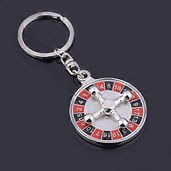 Wallet nøglering Mini russisk roulette metal nøglering roulette nøglering sjov nøglering kompas ornament nat dekorative nøglering gave charm spin