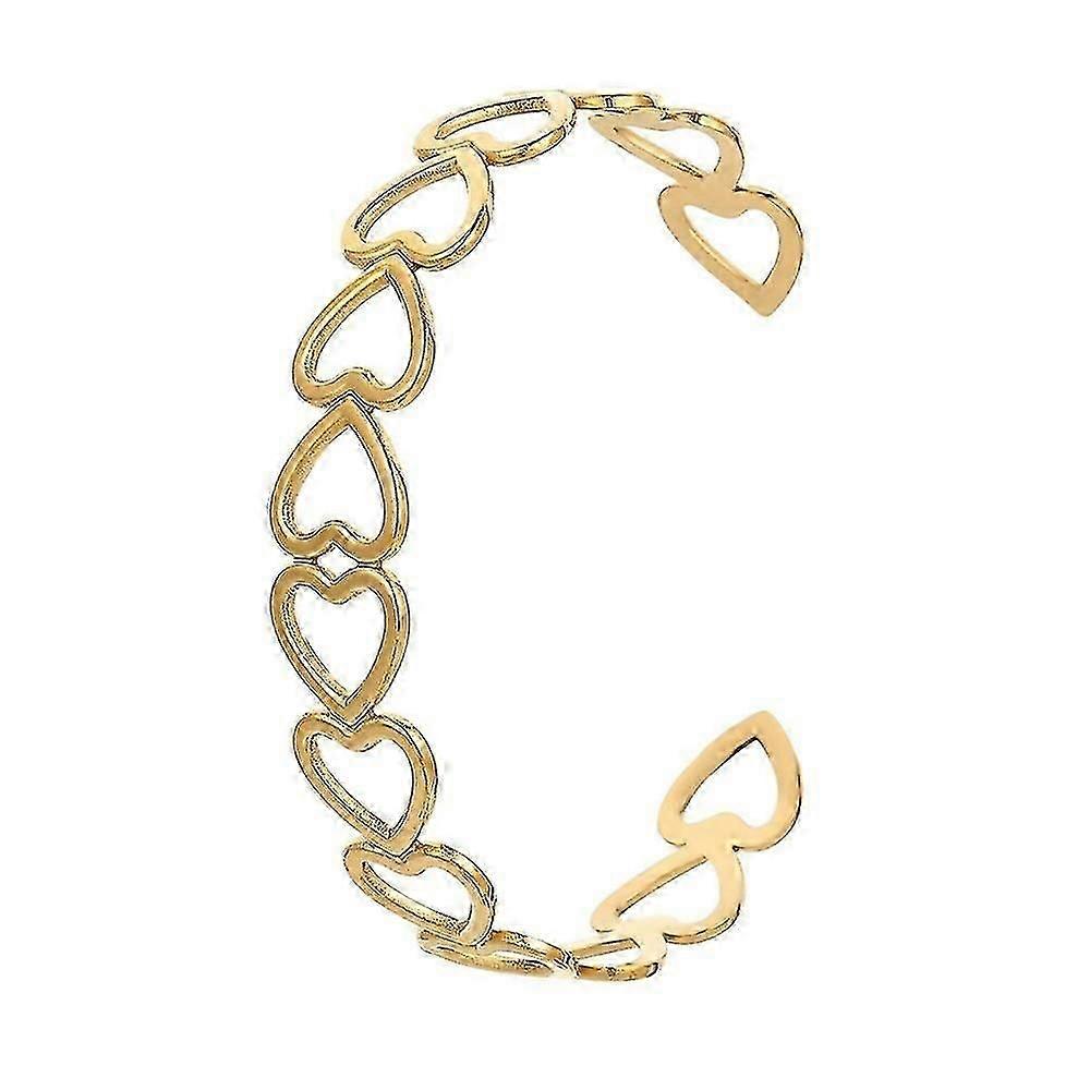 Womens Cuff Bracelets Heart Open Bangle