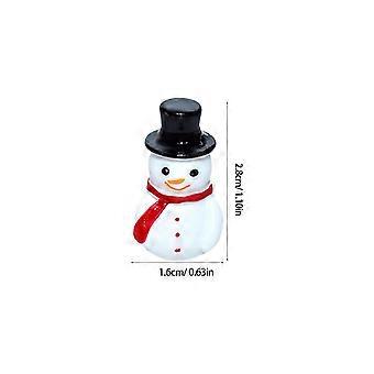 10pcs Natal Mini boneco de neve enfeites de resina Xmas mini boneco de neve DIY decoração