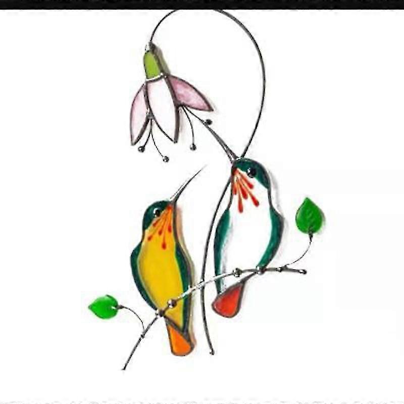 Spring Bird Painted Drop Glue Glass Window Decorations