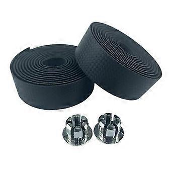 EVA Bicycle Handlebar Tape 2 Pieces + 2 Bar Plugs Compatible with Mountain Road Bike Black