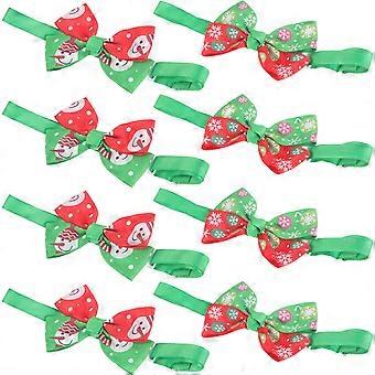 Conjunto de 8 coleiras ajustáveis ​​para filhotes, acessórios para fantasias de Natal para animais de estimação.