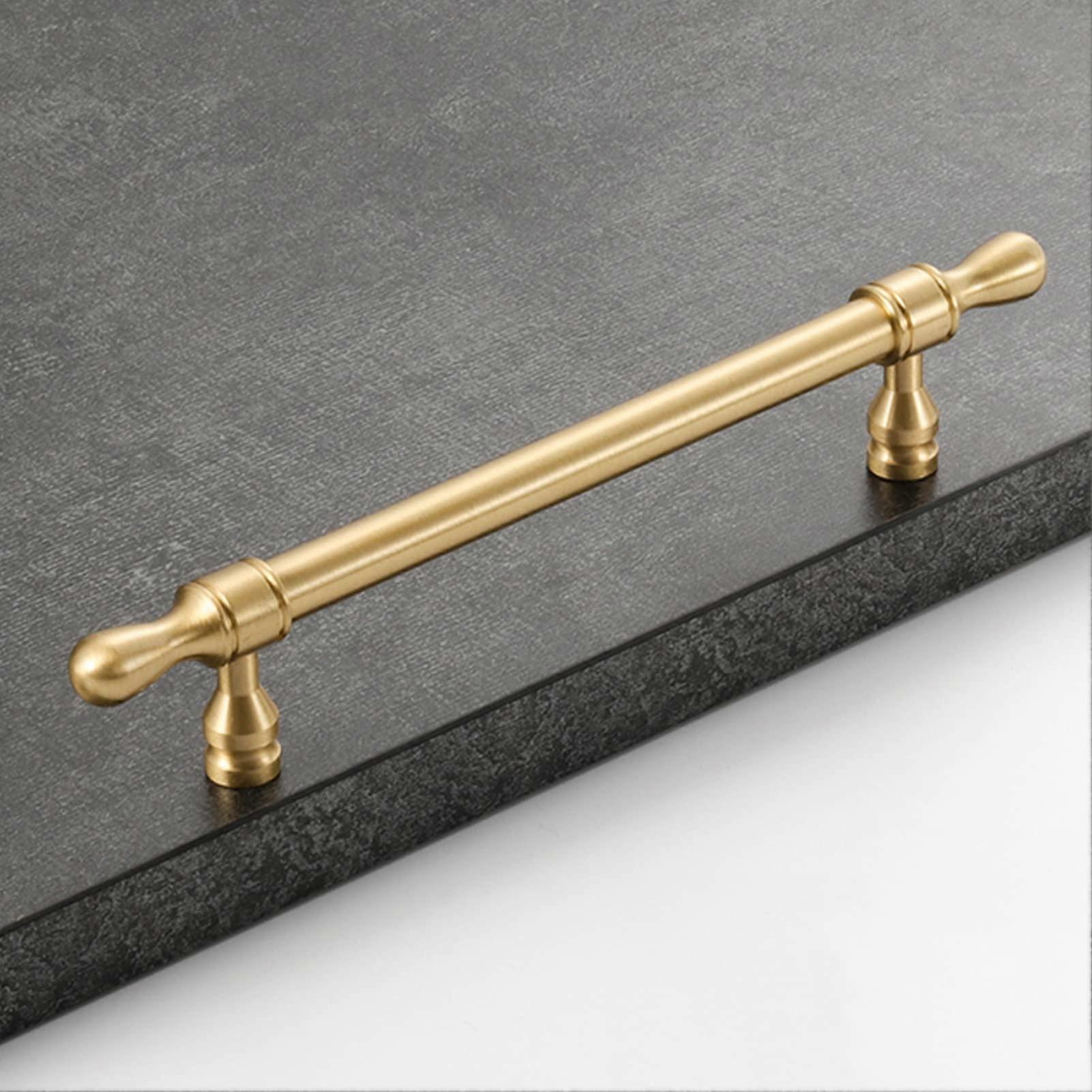 Solid Brass Cabinet Handles for Kitchen and Bathroom, Moisture Resistant Drawer Pulls Set