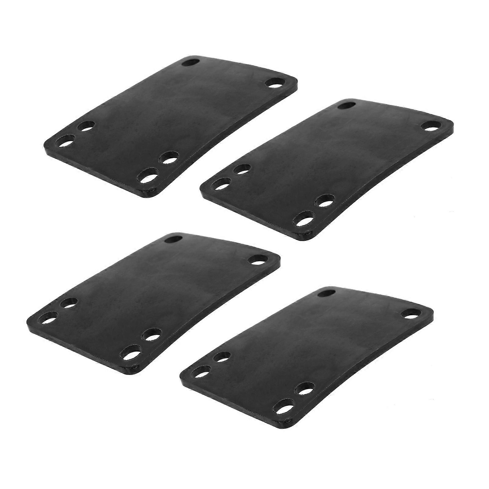 Skateboard Riser Pad Shockproof Damping Pad for Skateboard 4Pcs Black Set