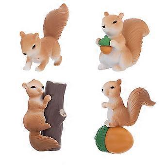 Creative Squirrel Toy Squirrel Model Toy Kindergarten Reward Craftsmanship Multi-Colored 6x4.5cm 4Pcs