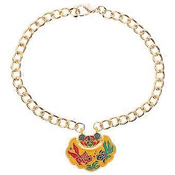 Pet Metal Longevity Lock Pendant Necklace for Decoration with Bell Pendant
