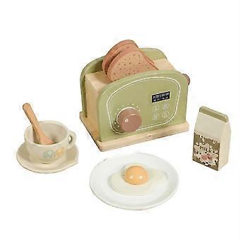 Wooden Kitchen Play Set - Realistic Toaster Toys for Toddler Pretend Play & Early Education