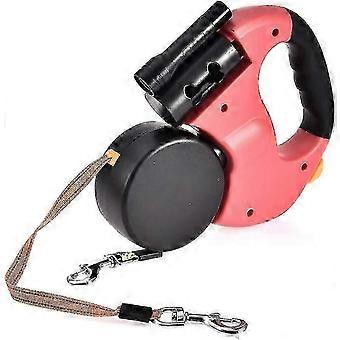 Automatic retractable traction rope with LED flashlight one drag two double-headed dog walking rope dog chain