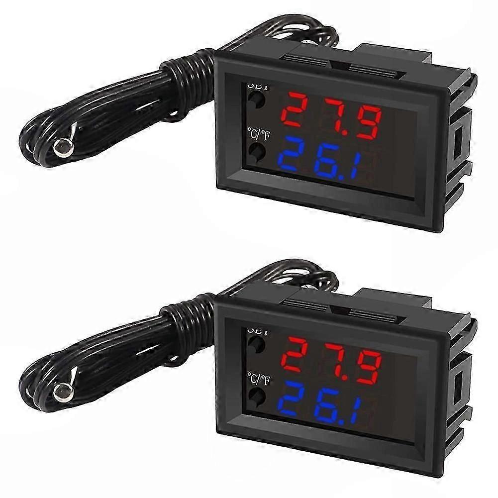 Dual Color LED Display Temperature Controller Module, Programmable Heating & Cooling Control, -50 to 110 Celsius, 12V