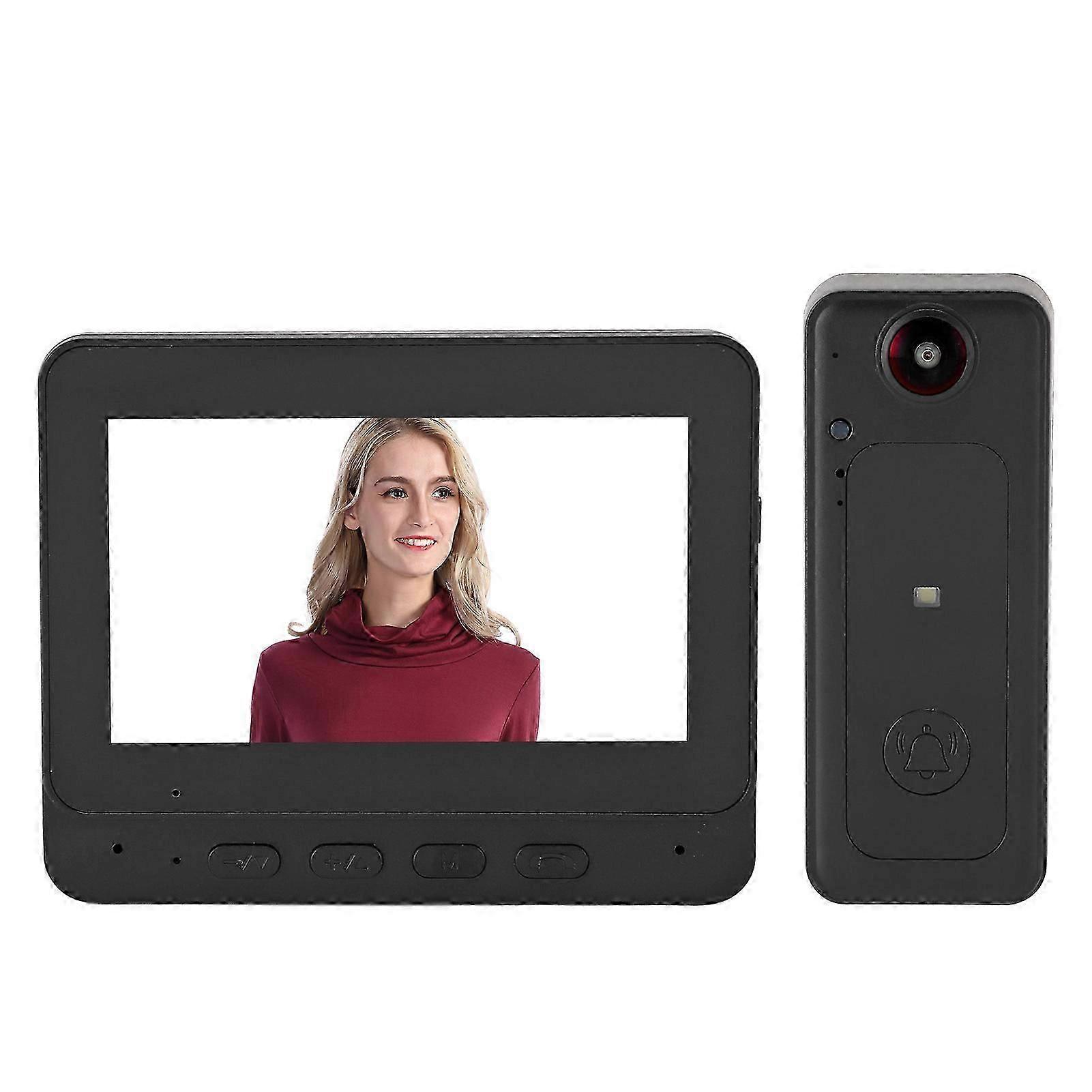 Campainha de vídeo sem fio inteligente Tela de 4,3 polegadas Gravação automática 170 Wide Angle 2 Way Intercom Security