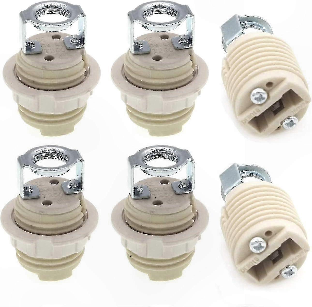 Ceramic G9 Lamp Holder with Bracket, Threaded G9 Halogen Socket for Easy Installation