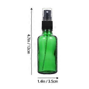 6 Pack 50ml Green Glass Essential Oil Bottles, Leak-Proof Refillable Travel Storage Containers for Perfume, Essence and Small Liquids
