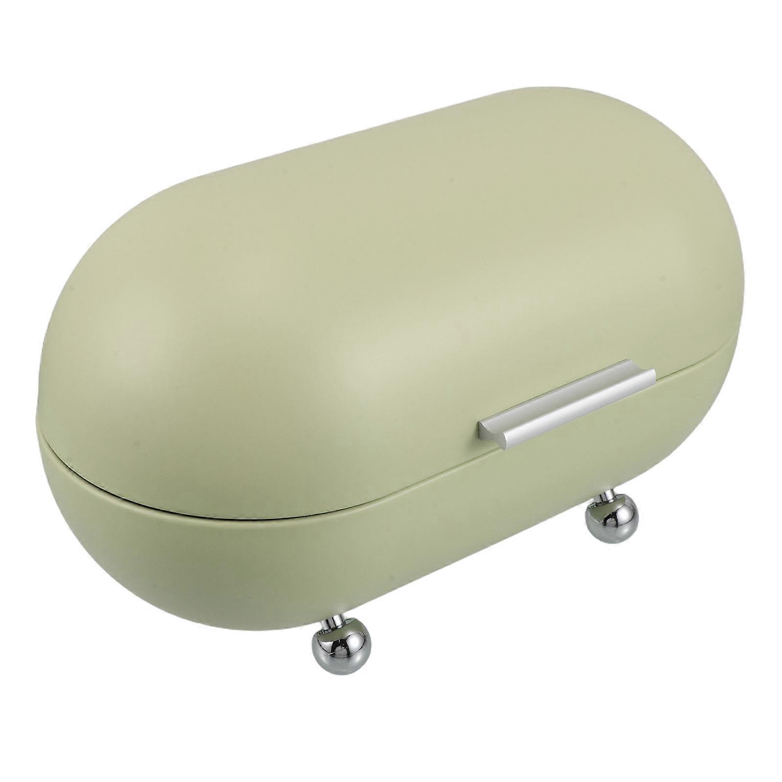Modern Bread Box Rectangular Kitchen Countertop Light Green Iron Multi Functional Storage 1Set