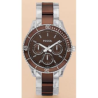 Fossil kjole se for kvinner analog kvarts med plast armbånd ES2801