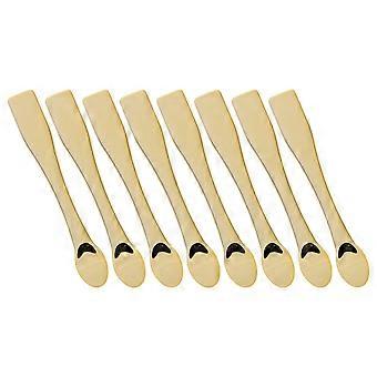 Skincare Spatula Cosmetic Spoon for Applying Makeup Cream 8Pcs Golden ABS