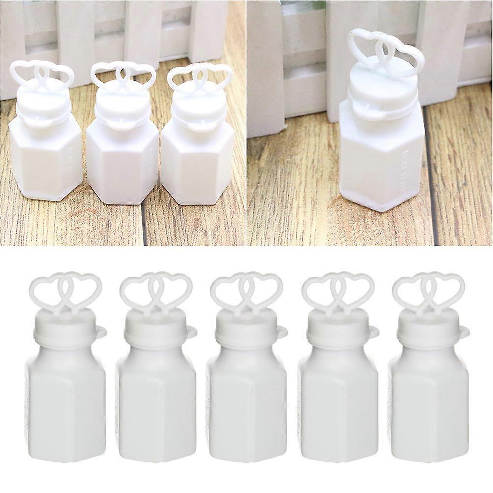 Empty Bubble Bottle Double Heart Shape compatible with Wedding Use 24Pcs White Set