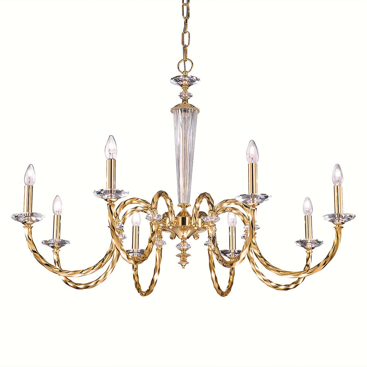 Imperio Multi Arm Chandeliers 8 Light 24 Carat Gold