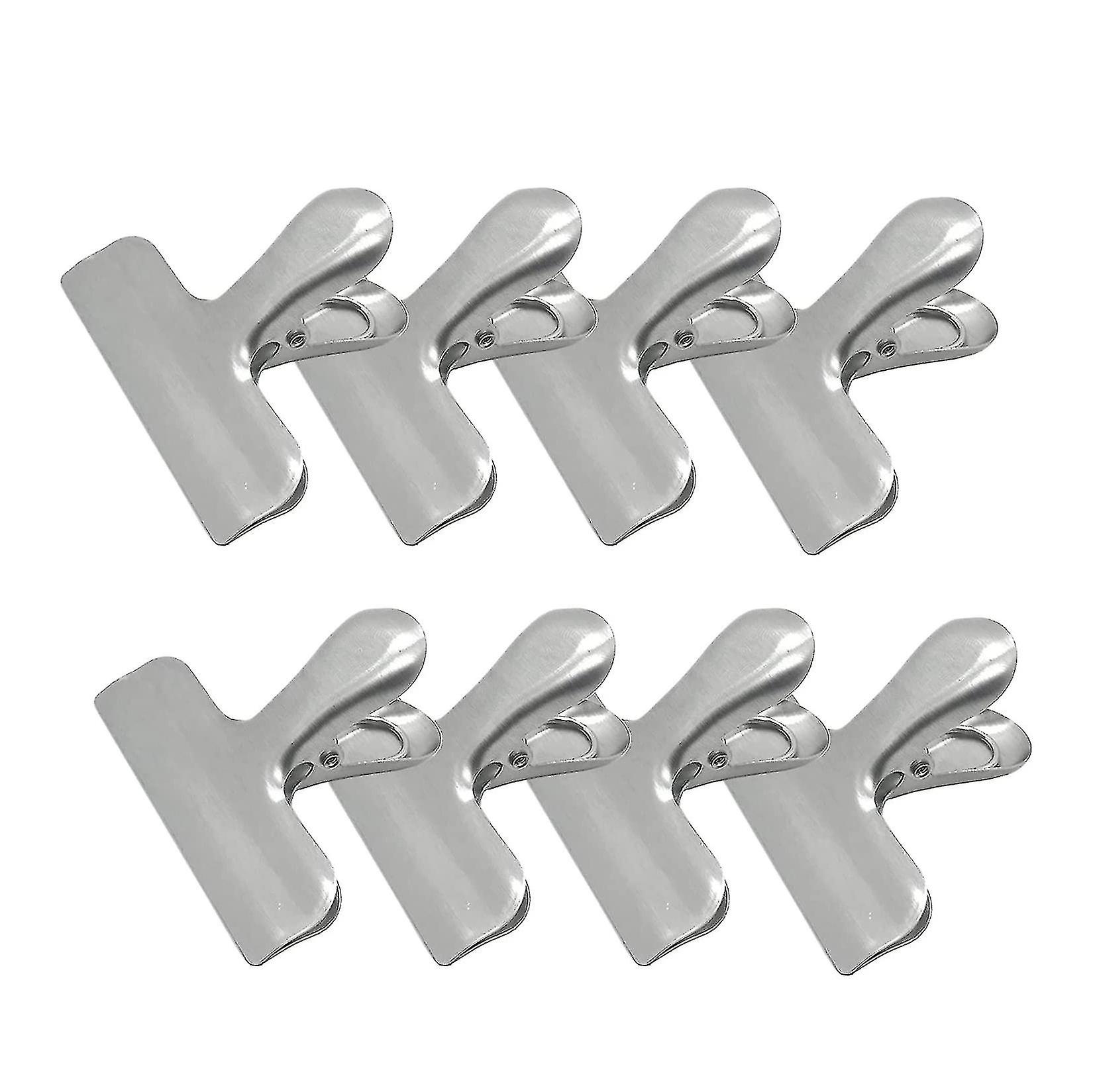 8パックメタルステンレススチールバインダー、シルバー