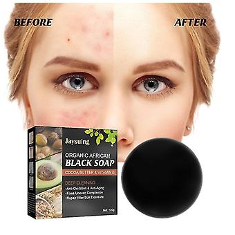 Savon Noir Nettoyage en profondeur Fait à la main Anti-acariens Enlèvement de l’acné Exfoliant Visage Hydratation Corps Dos Soins de la peau