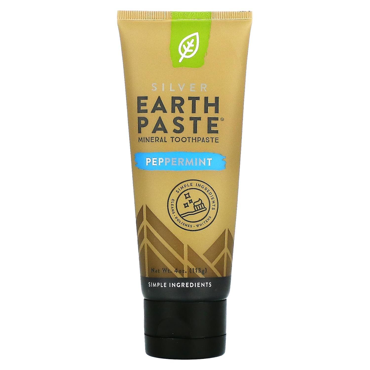 Redmond Trading Company, Silver Earthpaste, Mineral Toothpaste, Peppermint, 4 oz (113 g)