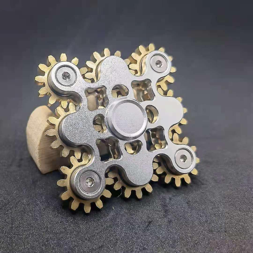 Fidget Spinner Toy - Fidget Spinner Gears Linkage Gyro Toy Hand Spinner Edc Focus Meditation Adhd Stress Relief Nine Prong Linkage Spinning Top Toys M