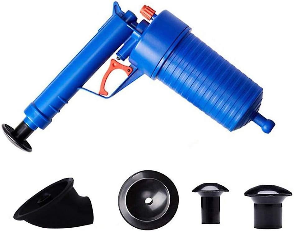 Power Drain Air Gun - High Pressure Manual Sink - Cleaning Tool with 4 Different Suction Cups - Sink & Tubs