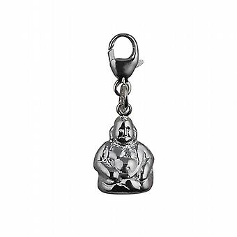 Silver 11x9mm Buddha Charm with a lobster catch