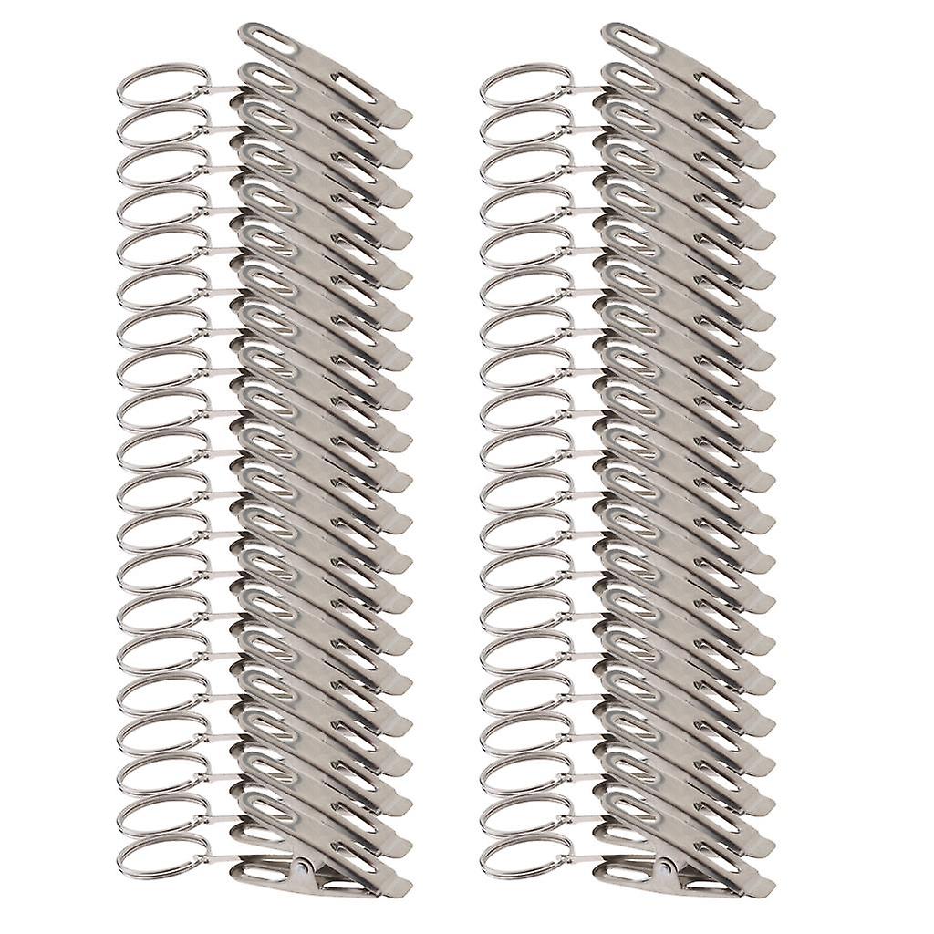 40pcs Curtain Clip with Hook Roman Ring Hook Spring Clamp Hanger Stainless