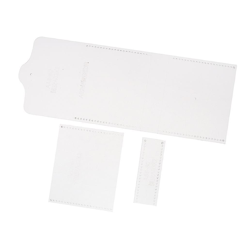 3pcs Acrylic Card Bag Wallet Pattern Stencil Template Set Leather Craft Tool