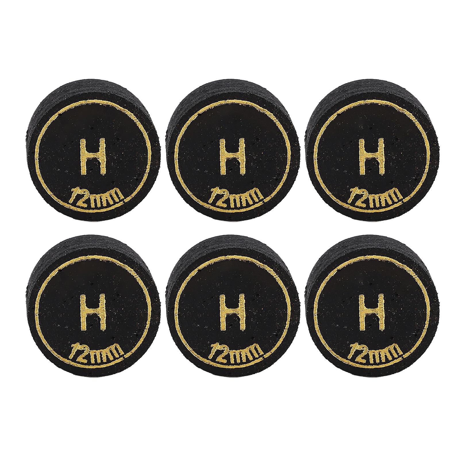6pcs Pool Billiard Cue Tips 12mm Billiard Pool Cues Tips Light Weight Pool Cue Tips Replacement for Home Club