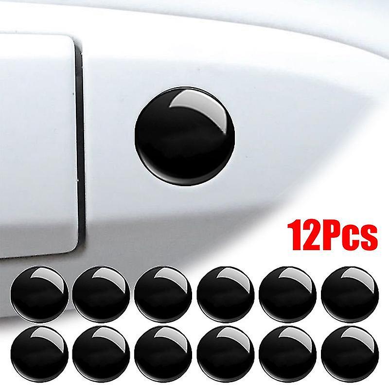12pcs車のドアの鍵穴アンチブロッキング保護ステッカー鍵穴装飾ラベル保護車のステッカー自動車アクセサリー