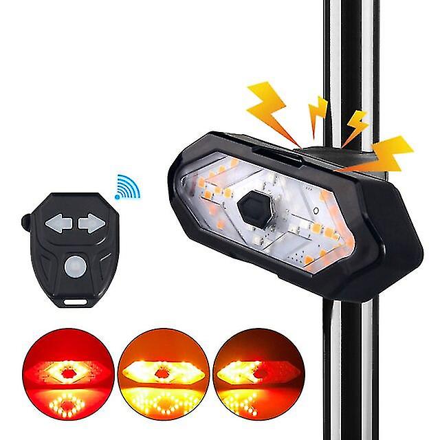 Smart Bike Rear Light Wireless Remote Control Warning Lamp Usb Rechargeable Turning Signal Rear Light With Horn Funciton