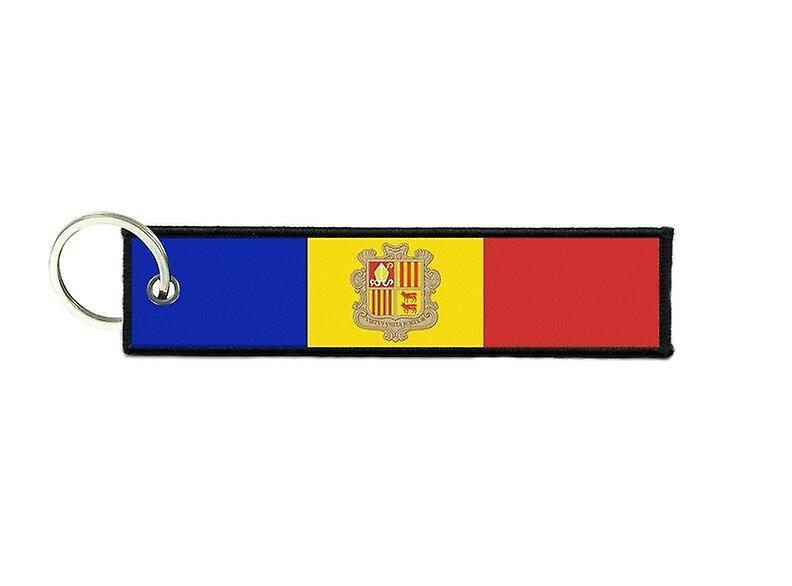 Port Cles Key Cle Homme Homme Fabric Brode Prints Andorra Flag