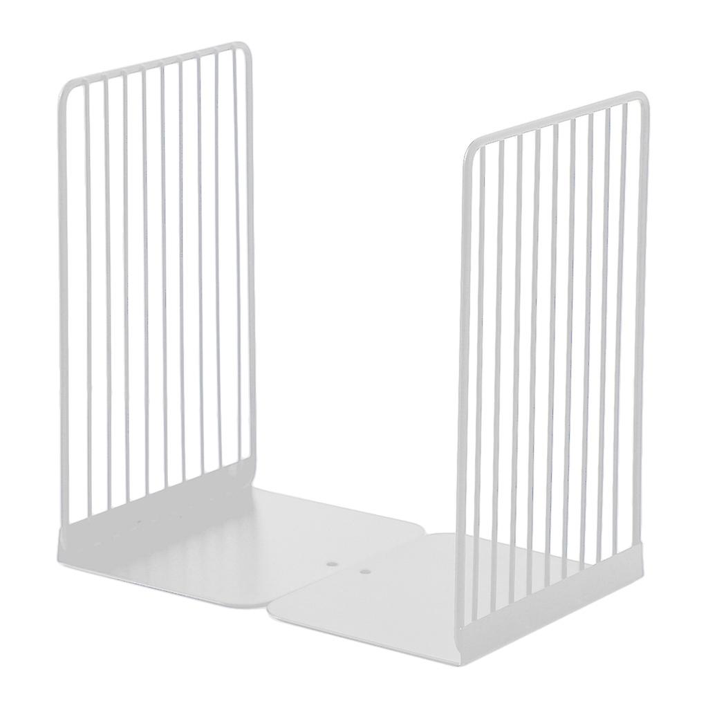 1 Pair Bookends Book Stand Support Simple Iron Desktop Non Slip Rack Shelf Holder Magazine Organizer