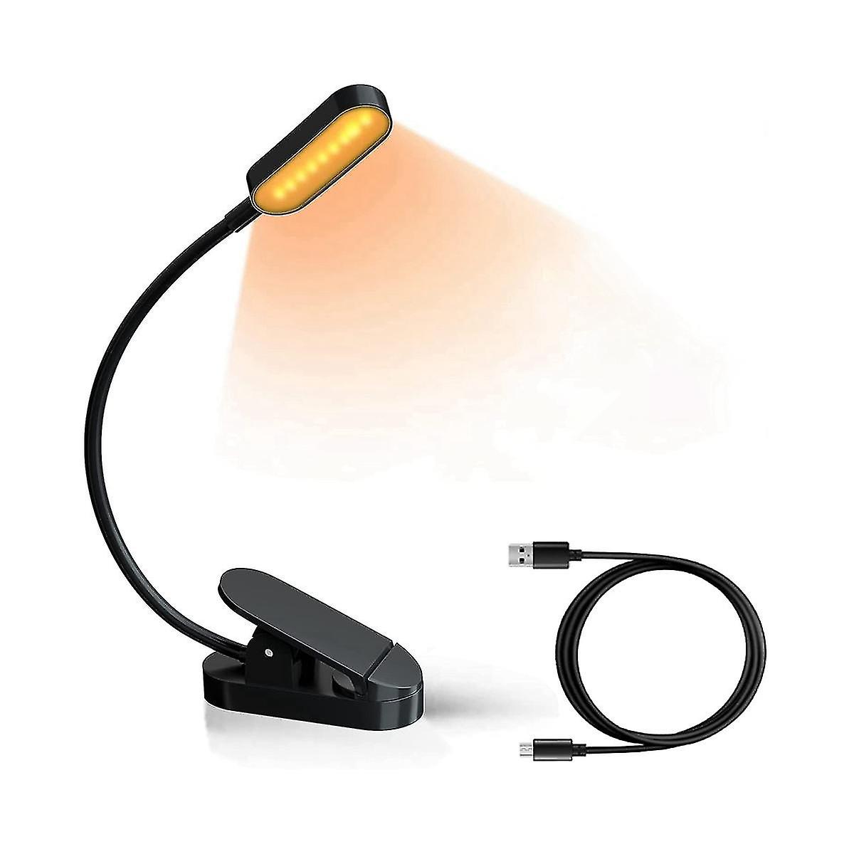 Rechargeable Book Light For Reading In Bed,clip On Reading Light With 3 Color Temperatures,stepless