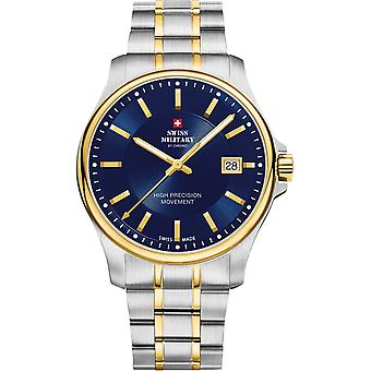 Armbanduhr rund mit Metallarmband Herrenuhr Analog Quarz mit Edelstahlarmband SM30200.06