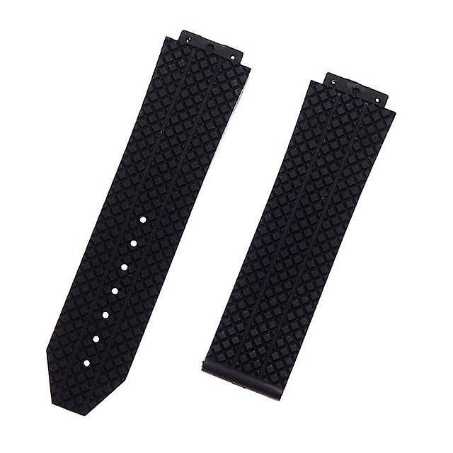 Uhrenarmband kompatibel HUBLOt BIG BANG Silikon 24mm 25mm wasserdichte Herrenuhr Armband Kette Uhrenzubehör Gummi Uhr Armband Kette Black