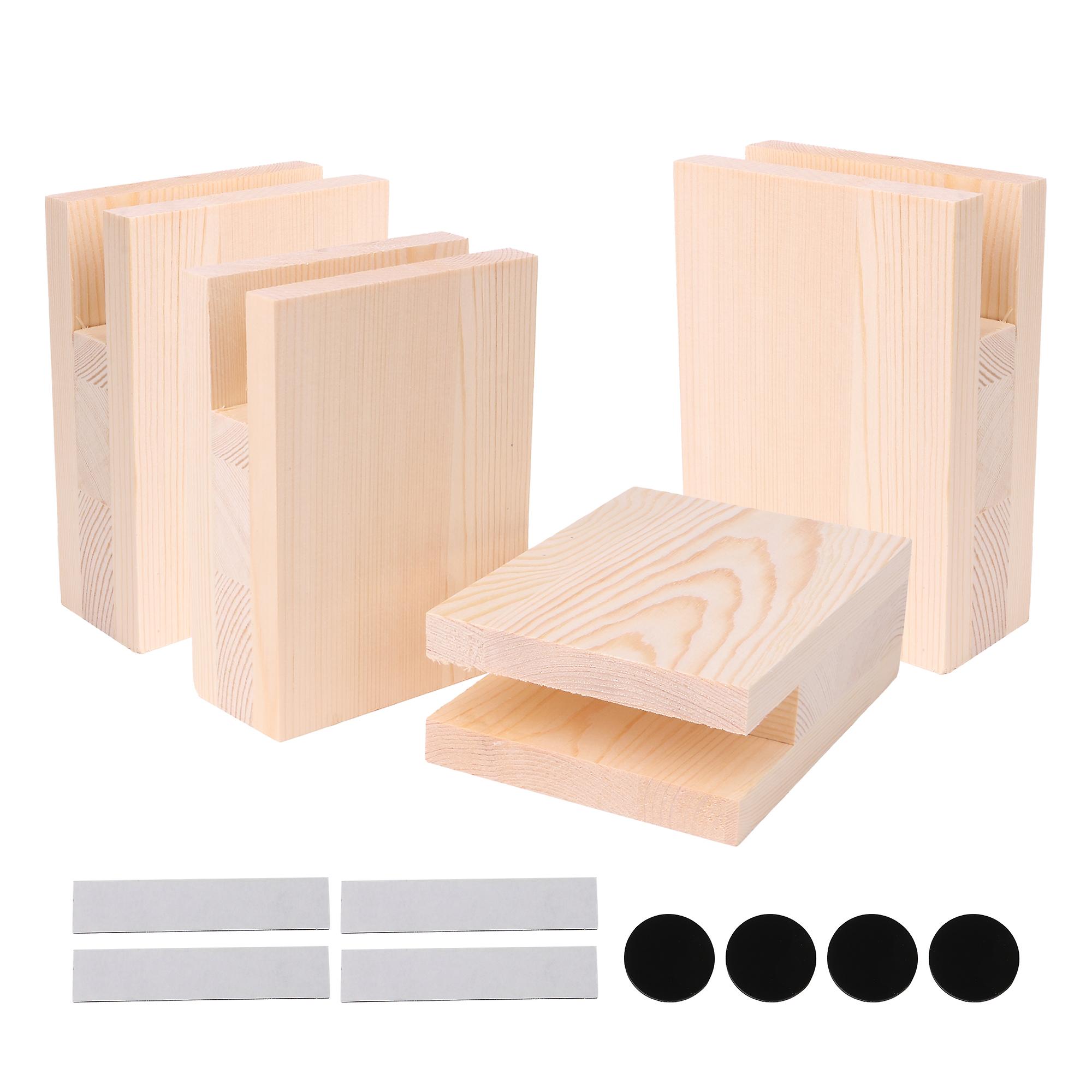4Inch Lift Height Furniture Table Lifter Sofa Risers 2x10CM Groove Set of 4