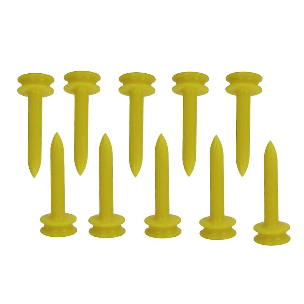 10 Pieces Plastic Golf Tees Limited Tee Divot Tools Golf Accessory Yellow