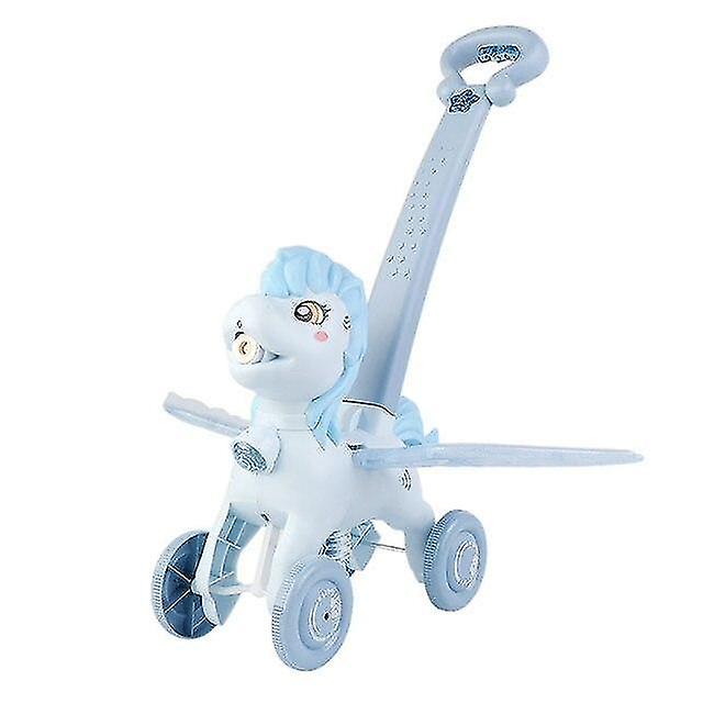 Bubble Blowing Toys 50ml Automatic Maker Trolley Bubble Machine Kawaii Cartoon Fun Bubble Maker Children's Blue