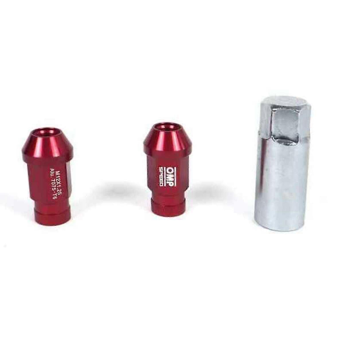 Set Nuts OMP 7075 M12 x 1,25 40 mm 20 uds Red