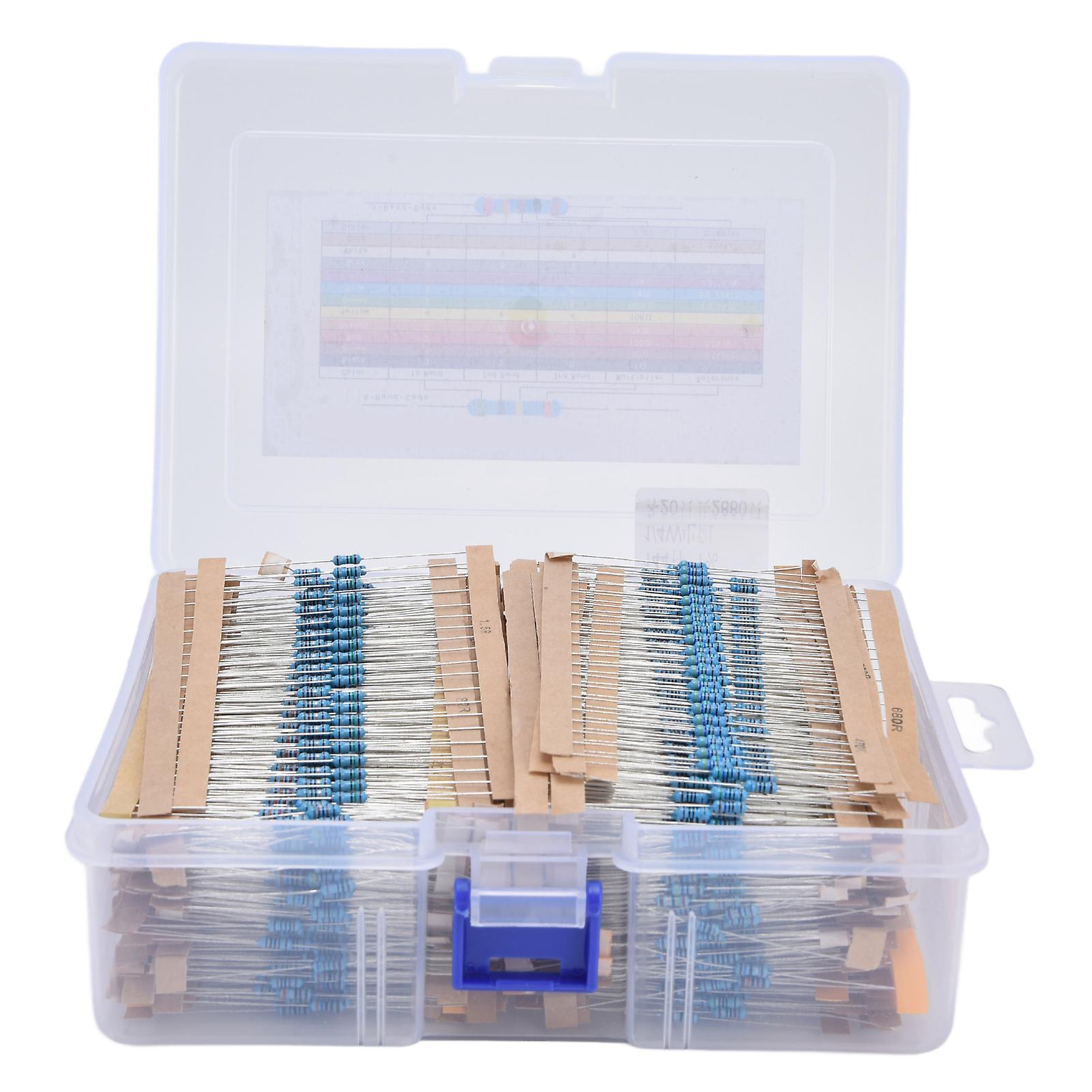 Risegun Resistor Resistance Resistors Assortment Kit, 2880 Pcs Alloy Film Resistors, 144 Values 1Ω~1MΩ, 1/4W for DIY Projects, Electronic Components