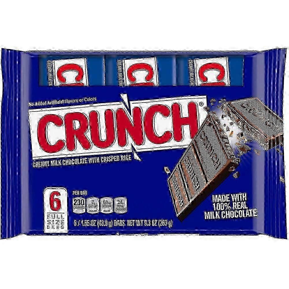 Crunch 100% Real Milk Chocolate Candy Bar Pack, 6 Ea