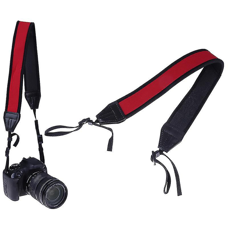 Skidproof Neoprene Red Neck Strap For Dslr Camera Binocular Nikon Canon Fuji-hao